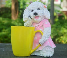 Load image into Gallery viewer, Doodle Love Garden Statues-Home Decor-Cockapoo, Dogs, Doodle, Goldendoodle, Home Decor, Labradoodle, Maltipoo, Statue, Toy Poodle-Doodle Holding Cup - White-2