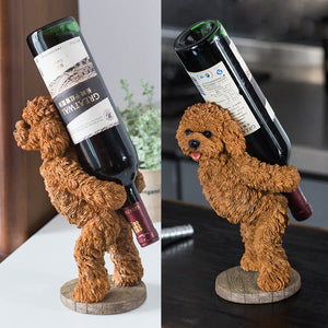 Poodle / Toy Poodle / Doodle Love Resin Wine Holder-Home Decor-Dogs, Doodle, Goldendoodle, Labradoodle, Poodle, Statue, Toy Poodle, Wine Holder-5