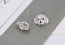 Load image into Gallery viewer, Doodle Love Stone Studded Silver Earrings-Dog Themed Jewellery-Dogs, Doodle, Earrings, Goldendoodle, Jewellery, Labradoodle-9