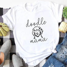 Load image into Gallery viewer, Doodle Mama Labradoodle / Goldendoodle Dog Mom Cotton T Shirt - 10 Colors-Apparel-Apparel, Dog Mom Gifts, Doodle, Goldendoodle, Labradoodle, Shirt, T Shirt-White-Medium - Fitting-4