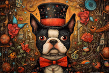 Load image into Gallery viewer, Boston Terrier&#39;s Cabinet of Curiosities Wall Art Poster-Art-Boston Terrier, Dog Art, Home Decor, Poster-Light Canvas-Tiny - 8x10&quot;-1