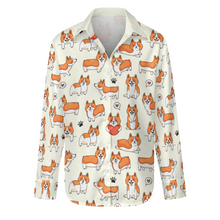 Load image into Gallery viewer, Adorable Corgi Love Parade Women's Shirt-Apparel-Apparel,Corgi,Dog Mom Gifts,Shirt-Ivory Cream-S-12