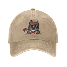 Load image into Gallery viewer, Personalized American Bully Baseball Cap - Romeo American Bully Design - Match Your Dog's Coat Color-Hats &amp; Caps-Accessories,American Bully,Baseball Caps,Dog Mom Gifts-Beige-One Size-1
