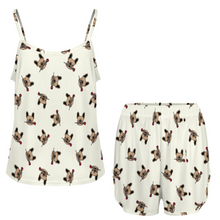 Load image into Gallery viewer, Red Rose Fawn Frenchies Women's Cami and Shorts Pajama Set-Apparel-Apparel,Dog Mom Gifts,French Bulldog,Pajamas-10