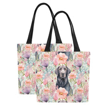 Load image into Gallery viewer, Pastel Petals and Black Labradors Large Canvas Tote Bags - Set of 2-Accessories-Accessories, Bags, Black Labrador, Labrador-11