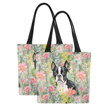 Load image into Gallery viewer, Nature&#39;s Palette Boston Terrier Large Canvas Tote Bags - Set of 2-Accessories-Accessories, Bags, Boston Terrier-11