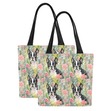 Load image into Gallery viewer, Nature&#39;s Palette Boston Terrier Large Canvas Tote Bags - Set of 2-Accessories-Accessories, Bags, Boston Terrier-12