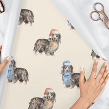 Load image into Gallery viewer, Dachshund Christmas Wrapping Paper - 6 Coat Colors - Watercolor Dachsund Designs - 3 Sheets Bundle-Christmas Ornament-Christmas,Dachshund,Wrapping Paper-10