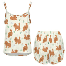 Load image into Gallery viewer, Flower Garden Doodle Love Women&#39;s Cami and Shorts Pajama Set-Apparel-Apparel,Dog Mom Gifts,Doodle,Pajamas-11