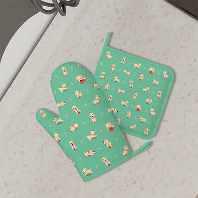 Yes I Love Labradors Oven Mitts and Pot Holder Set-Kitchen Decor-Accessories,Dog Mom Gifts,Labrador-1