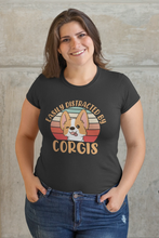 Load image into Gallery viewer, Easily Distracted by Corgis Women&#39;s Cotton T-Shirt-Apparel-Apparel, Corgi, Shirt, T Shirt-2