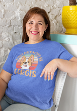 Load image into Gallery viewer, Easily Distracted by Corgis Women&#39;s Cotton T-Shirt-Apparel-Apparel, Corgi, Shirt, T Shirt-3