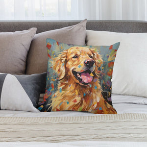 Ebullient Bliss Golden Retriever Plush Pillow Case-Cushion Cover-Dog Dad Gifts, Dog Mom Gifts, Golden Retriever, Home Decor, Pillows-2