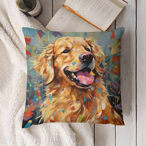 Ebullient Bliss Golden Retriever Plush Pillow Case-Cushion Cover-Dog Dad Gifts, Dog Mom Gifts, Golden Retriever, Home Decor, Pillows-4