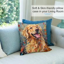 Load image into Gallery viewer, Ebullient Bliss Golden Retriever Plush Pillow Case-Cushion Cover-Dog Dad Gifts, Dog Mom Gifts, Golden Retriever, Home Decor, Pillows-7