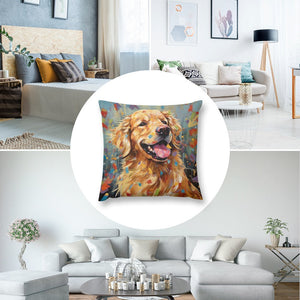 Ebullient Bliss Golden Retriever Plush Pillow Case-Cushion Cover-Dog Dad Gifts, Dog Mom Gifts, Golden Retriever, Home Decor, Pillows-8