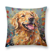 Load image into Gallery viewer, Ebullient Bliss Golden Retriever Plush Pillow Case-Cushion Cover-Dog Dad Gifts, Dog Mom Gifts, Golden Retriever, Home Decor, Pillows-12 &quot;×12 &quot;-1
