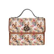 Load image into Gallery viewer, Watercolor Flower Garden Yorkie Shoulder Bag Purse-Accessories-Accessories, Bags, Purse, Yorkshire Terrier-One Size-7