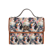 Load image into Gallery viewer, Floral Majesty Bernese Mountain Dog Satchel Bag Purse-Accessories-Accessories, Bags, Bernese Mountain Dog, Purse-One Size-7