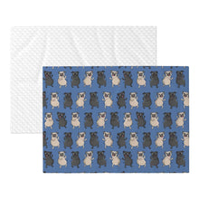 Load image into Gallery viewer, Dancing Pug Love Blanket for Dog-Dog Blanket-Blankets,Home Decor,Pug-Slate Blue-S-5
