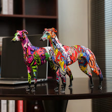 Load image into Gallery viewer, Edgy Creative Graffiti Greyhound Statue-12