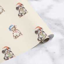 Load image into Gallery viewer, Dachshund Christmas Wrapping Paper - 6 Coat Colors - Watercolor Dachsund Designs - 3 Sheets Bundle-Christmas Ornament-Christmas,Dachshund,Wrapping Paper-11