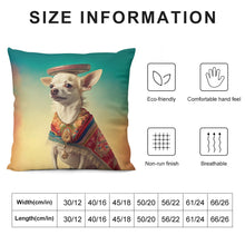 Load image into Gallery viewer, El Elegante Cream Chihuahua Plush Pillow Case-Chihuahua, Dog Dad Gifts, Dog Mom Gifts, Home Decor, Pillows-12 &quot;×12 &quot;-White-1