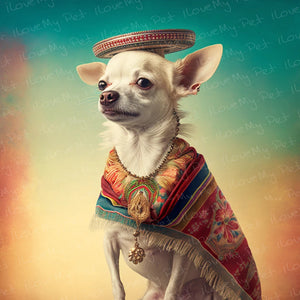 El Elegante Cream Chihuahua Wall Art Poster-Art-Chihuahua, Dog Art, Home Decor, Poster-1