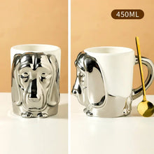 Load image into Gallery viewer, Electroplated 3D Beagle Ceramic Coffee Mugs-Mug-Accessories, Beagle, Dog Mom Gifts, Home Decor, Mugs-14