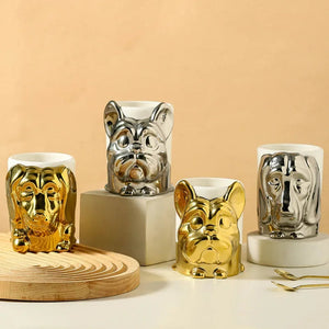 Electroplated 3D French Bulldog Ceramic Coffee Mugs-Mug-Accessories, Dog Mom Gifts, French Bulldog, Home Decor, Mugs-16