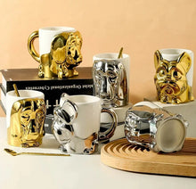 Load image into Gallery viewer, Electroplated 3D French Bulldog Ceramic Coffee Mugs-Mug-Accessories, Dog Mom Gifts, French Bulldog, Home Decor, Mugs-2