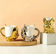 Load image into Gallery viewer, Electroplated 3D French Bulldog Ceramic Coffee Mugs-Mug-Accessories, Dog Mom Gifts, French Bulldog, Home Decor, Mugs-4