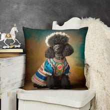 Load image into Gallery viewer, Elegance Noire Black Poodle Plush Pillow Case-Cushion Cover-Dog Dad Gifts, Dog Mom Gifts, Home Decor, Pillows, Poodle-3