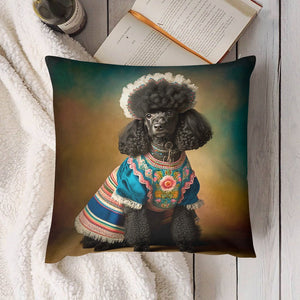 Elegance Noire Black Poodle Plush Pillow Case-Cushion Cover-Dog Dad Gifts, Dog Mom Gifts, Home Decor, Pillows, Poodle-4