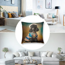 Load image into Gallery viewer, Elegance Noire Black Poodle Plush Pillow Case-Cushion Cover-Dog Dad Gifts, Dog Mom Gifts, Home Decor, Pillows, Poodle-8