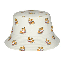 Load image into Gallery viewer, Elegant Corgi Delight Bucket Hat-Hats &amp; Caps-Accessories,Corgi,Dog Dad Gifts,Dog Mom Gifts,Hats-Ivory White-One Size-9