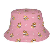 Load image into Gallery viewer, Elegant Corgi Delight Bucket Hat-Hats &amp; Caps-Accessories,Corgi,Dog Dad Gifts,Dog Mom Gifts,Hats-Light Pink-One Size-1