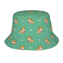Load image into Gallery viewer, Elegant Corgi Delight Bucket Hat-Hats &amp; Caps-Accessories,Corgi,Dog Dad Gifts,Dog Mom Gifts,Hats-Mint Green-One Size-25
