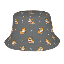 Load image into Gallery viewer, Elegant Corgi Delight Bucket Hat-Hats &amp; Caps-Accessories,Corgi,Dog Dad Gifts,Dog Mom Gifts,Hats-Parisian Gray-One Size-49