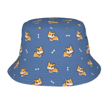 Load image into Gallery viewer, Elegant Corgi Delight Bucket Hat-Hats &amp; Caps-Accessories,Corgi,Dog Dad Gifts,Dog Mom Gifts,Hats-Slate Blue-One Size-17