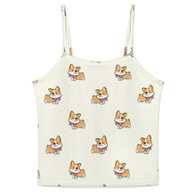 Load image into Gallery viewer, Elegant Corgi Delight Women's Cami and Shorts Pajama Set-17