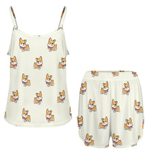 Load image into Gallery viewer, Elegant Corgi Delight Women's Cami and Shorts Pajama Set-18
