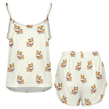 Load image into Gallery viewer, Elegant Corgi Delight Women's Cami and Shorts Pajama Set-19