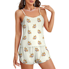 Load image into Gallery viewer, Elegant Corgi Delight Women's Cami and Shorts Pajama Set-21