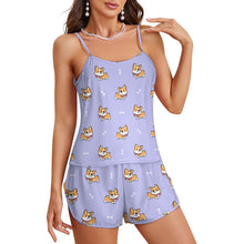 Load image into Gallery viewer, Elegant Corgi Delight Women's Cami and Shorts Pajama Set-24