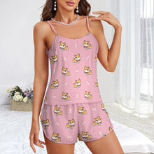Load image into Gallery viewer, Elegant Corgi Delight Women's Cami and Shorts Pajama Set-3