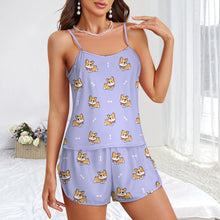 Load image into Gallery viewer, Elegant Corgi Delight Women's Cami and Shorts Pajama Set-1