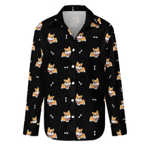 Load image into Gallery viewer, Elegant Corgi Delight Women's Shirt-S-Black-24