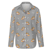 Load image into Gallery viewer, Elegant Corgi Delight Women's Shirt-S-DarkGray-20
