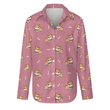Load image into Gallery viewer, Elegant Corgi Delight Women's Shirt-S-PaleVioletRed-1